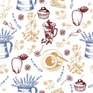 Papier Peint Pommes Au Café – Image 1