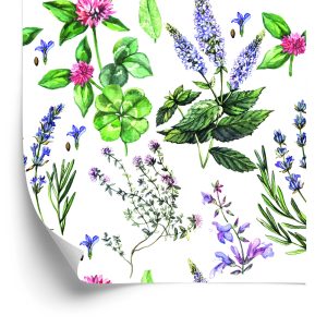 Papier Peint Lavande Avec Trèfle – Image 2