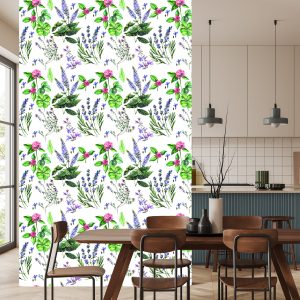 Papier Peint Lavande Avec Trèfle – Image 4
