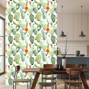 Papier Peint Cactus Avec Des Taches Et Des Fleurs – Image 4