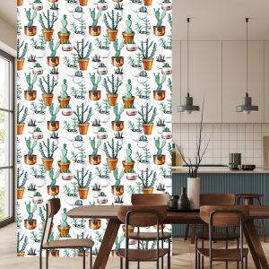 Papier Peint Cactus Peints En Pots – Image 4