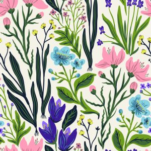 Papier Peint Herbes Et Fleurs Sauvages – Image 1