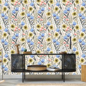 Papier Peint Fleurs Sauvages Dans Un Style Vintage – Image 5
