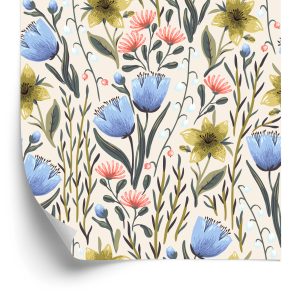 Papier Peint Fleurs Sauvages Dans Un Style Vintage – Image 2