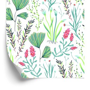 Papier Peint Fleurs Sauvages Aux Herbes – Image 2