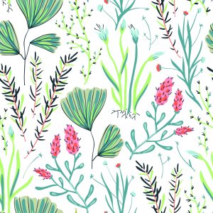 Papier Peint Fleurs Sauvages Aux Herbes – Image 1