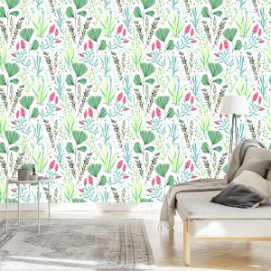 Papier Peint Fleurs Sauvages Aux Herbes – Image 3