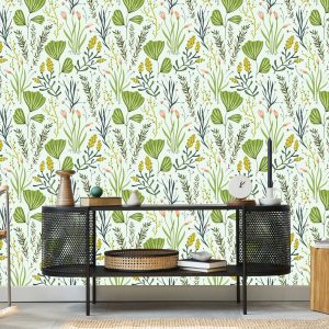 Papier Peint Herbes Des Champs Avec Des Fleurs – Image 5