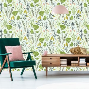 Papier Peint Herbes Des Champs Avec Des Fleurs – Image 6