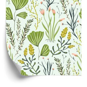 Papier Peint Herbes Des Champs Avec Des Fleurs – Image 2