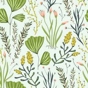 Papier Peint Herbes Des Champs Avec Des Fleurs – Image 1