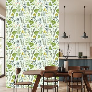 Papier Peint Herbes Des Champs Avec Des Fleurs – Image 4