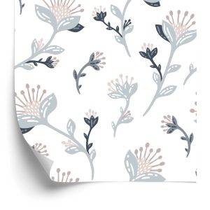 Papier Peint Fleurs Des Champs Gris – Image 2