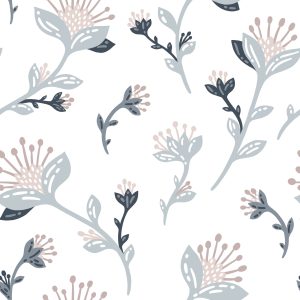 Papier Peint Fleurs Des Champs Gris – Image 1