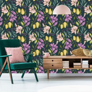 Papier Peint Fleurs Avec Fruits – Image 6