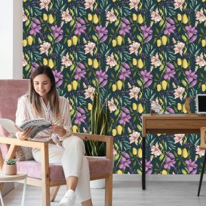 Papier Peint Fleurs Avec Fruits – Image 7