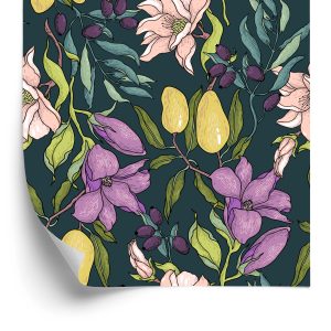 Papier Peint Fleurs Avec Fruits – Image 2