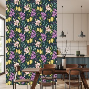 Papier Peint Fleurs Avec Fruits – Image 4
