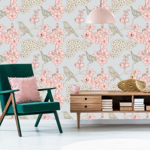 Papier Peint Oiseaux Avec Des Fleurs – Image 6
