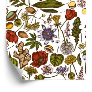 Papier Peint Plantes Des Champs Avec Des Herbes Et Des Épices – Image 2