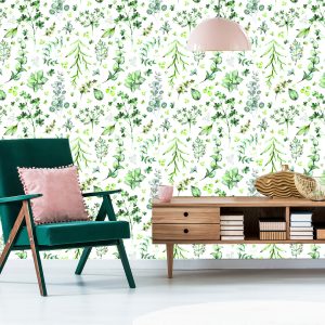 Papier Peint Feuilles Et Fleurs Sauvages – Image 6