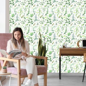 Papier Peint Feuilles Et Fleurs Sauvages – Image 7