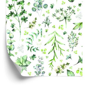 Papier Peint Feuilles Et Fleurs Sauvages – Image 2