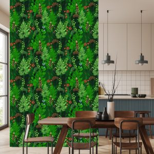 Papier Peint Fougère Forestière Avec Des Fleurs – Image 4