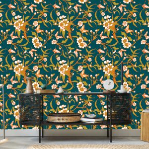 Papier Peint Papillons Avec Des Fleurs – Image 5