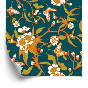 Papier Peint Papillons Avec Des Fleurs – Image 2