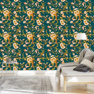 Papier Peint Papillons Avec Des Fleurs – Image 3