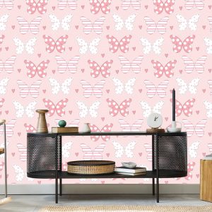 Papier Peint Pour Les Enfants - Papillons Aux Couleurs Pastel – Image 5