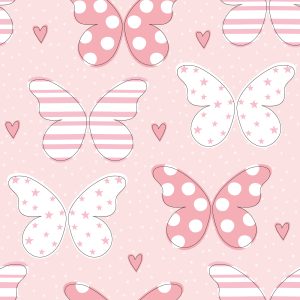 Papier Peint Pour Les Enfants - Papillons Aux Couleurs Pastel – Image 1