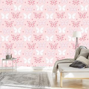 Papier Peint Pour Les Enfants - Papillons Aux Couleurs Pastel – Image 3