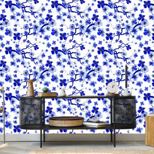 Papier Peint Pour La Chambre Fleurs De Cerisier Brindilles Plantes 3D – Image 5