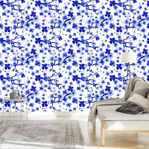 Papier Peint Pour La Chambre Fleurs De Cerisier Brindilles Plantes 3D – Image 3
