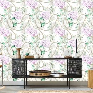Papier Peint Hortensias Avec Chaînes – Image 5