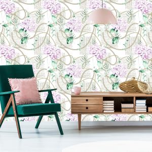 Papier Peint Hortensias Avec Chaînes – Image 6