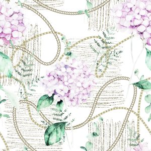 Papier Peint Hortensias Avec Chaînes – Image 1