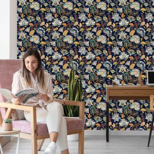 Papier Peint Fleurs De Style Folklorique – Image 7