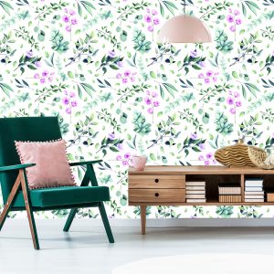 Papier Peint Brindilles Avec Des Fleurs – Image 6