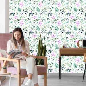 Papier Peint Brindilles Avec Des Fleurs – Image 7
