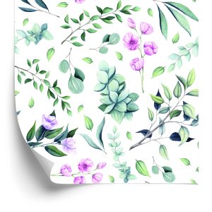 Papier Peint Brindilles Avec Des Fleurs – Image 2