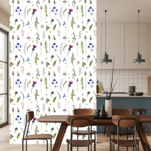 Papier Peint Herbes Des Champs Avec Des Papillons – Image 4