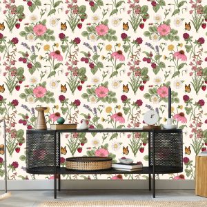 Papier Peint Fruits De Saison Aux Fleurs – Image 5