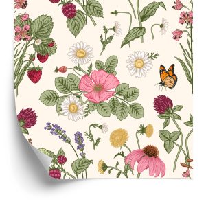 Papier Peint Fruits De Saison Aux Fleurs – Image 2