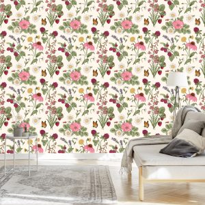 Papier Peint Fruits De Saison Aux Fleurs – Image 3
