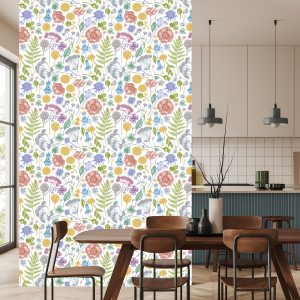Papier Peint Fleurs Des Champs Avec Fougère – Image 4