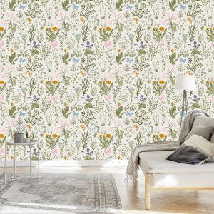 Papier Peint Fleurs Sauvages Aux Baies – Image 3