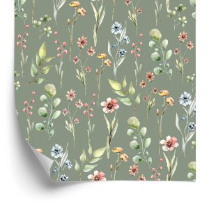 Papier Peint Fleurs De Printemps, Feuilles, 3D, Pour Le Salon – Image 2
